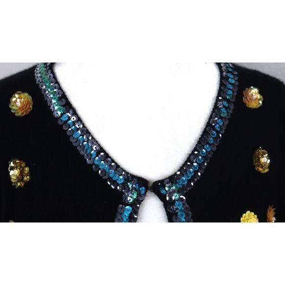 INC International Concepts Sequin Christmas Cardigan Angora Rabbit Hair Large - Picture 8 of 8
